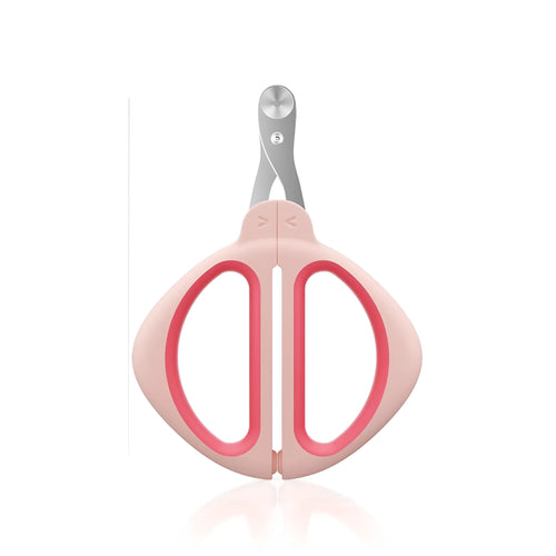 Blue pet nail clipper with positioning hole guide and non-slip handle