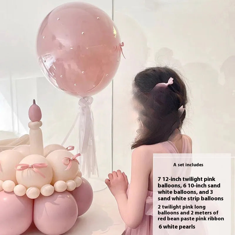 Balloon bouquet DIY kit for cake decoration with round balloons and accessories