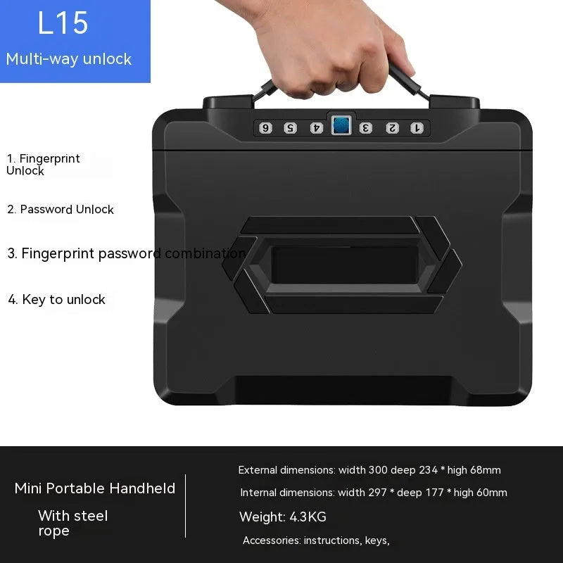 L12 portable mechanical combination lock safe with youjingang construction for document and valuables storage
