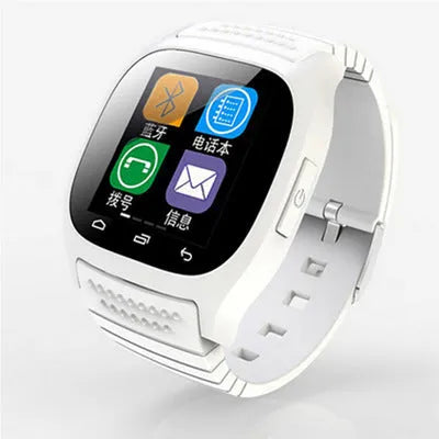 Compatible smart Bluetooth sports watch in black white and blue with waterproof design for iOS and Android