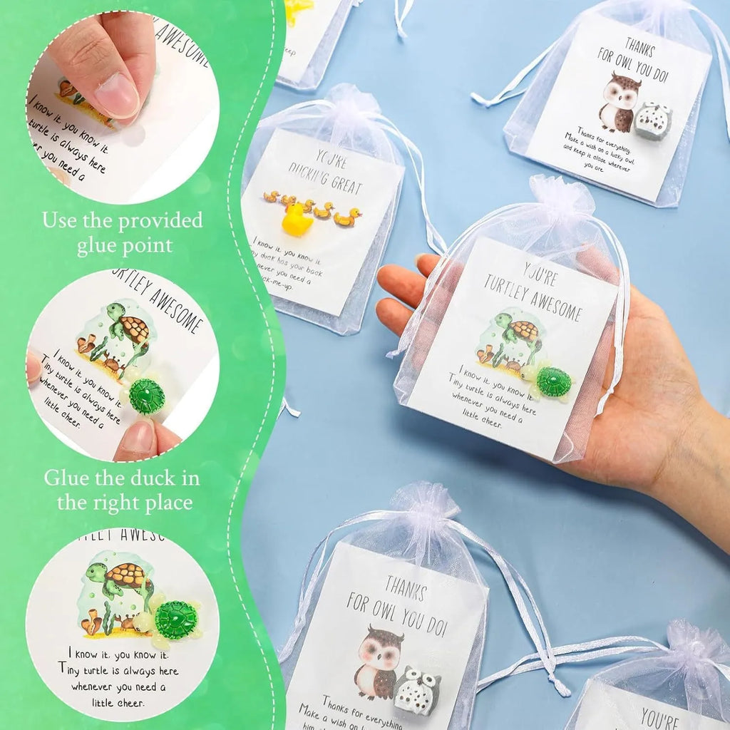 Set of pun-inspired inspirational memo cards made from durable resin material.
