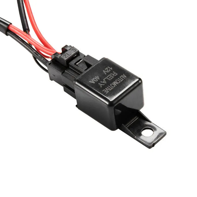 Black off road LED spotlight cable harness with switch for vehicle modification