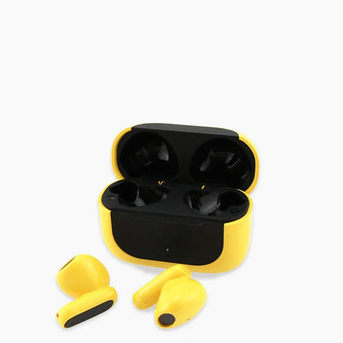 Jerry cartoon Bluetooth headphones in black, white, or yellow colours showing wireless design