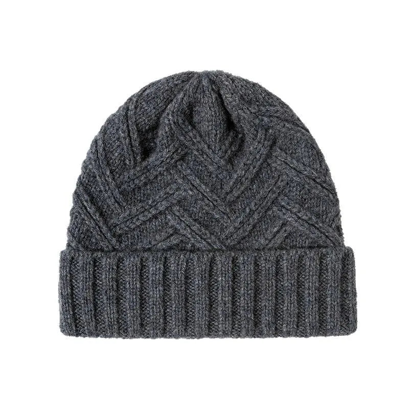 Thickened wool knitted winter hat in dome style available in ivory white khaki red brown grey and black
