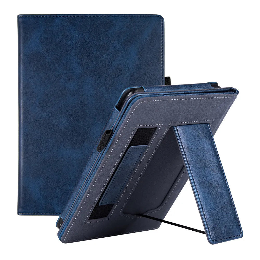 Kindle Paperwhite 5 calf leather case with wrist splint bracket in black