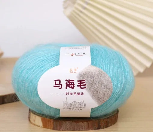 Mohair wool ball for DIY scarf knitting and crochet in Inverness thread style with multiple colour options