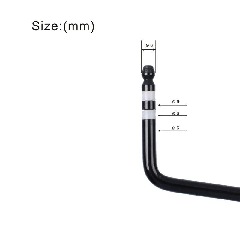 Metal guitar tremolo bar in black, blue, gold, and silver finishes.
