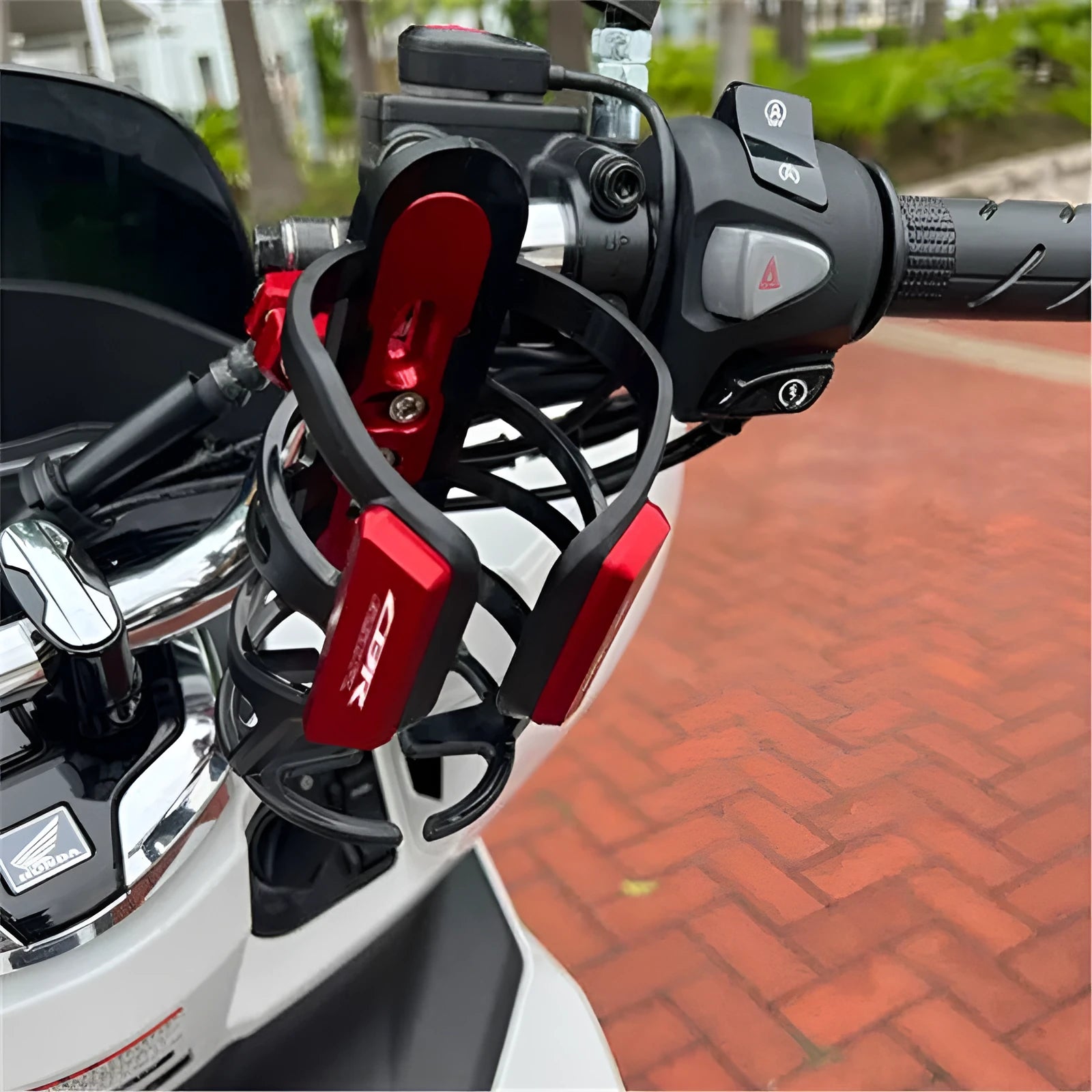 Aluminium water bottle cage for Honda X-ADV scooter modification in six colour options