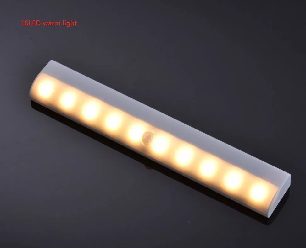 Aluminium USB rechargeable LED light with magnetic back for wardrobes in white or warm white.