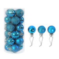 3 cm shiny matte finish Christmas tree bauble ornament in assorted colours including red, gold, and silver.