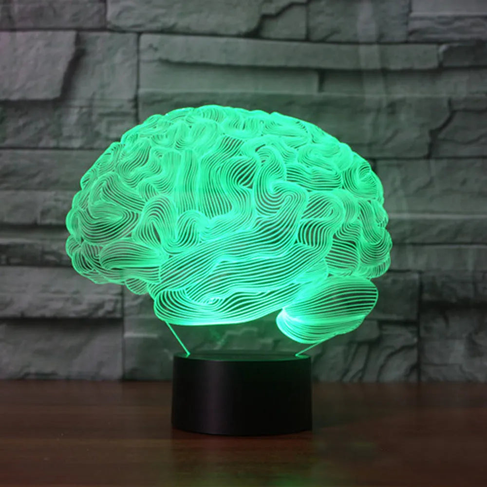 3D LED desk lamp with remote control showing colourful acrylic visual illusion design