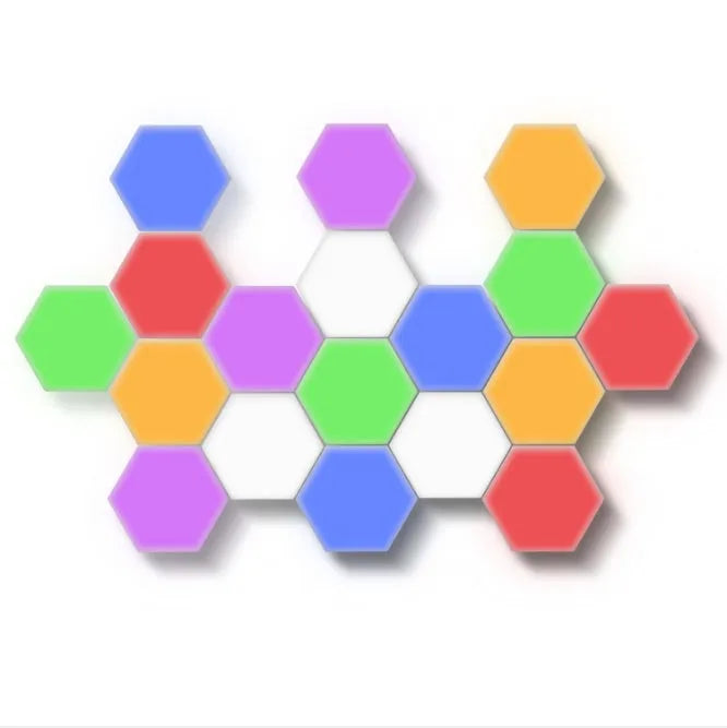 Helios modular honeycomb touch wall lamp in modern minimalist design with UK plug