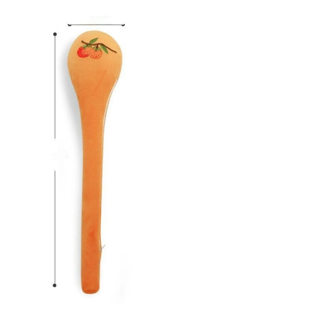 48cm long back pounding massage stick with zipper closure in meridian flap persimmon style