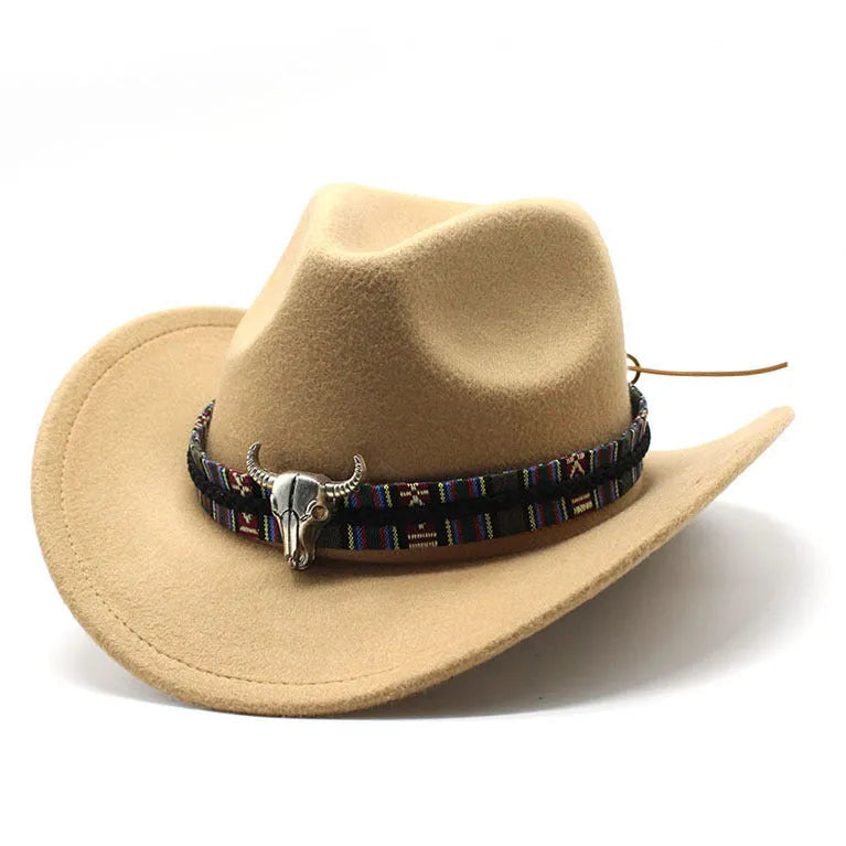 Western cowboy hat with bell crown in multiple colour options on a neutral background.