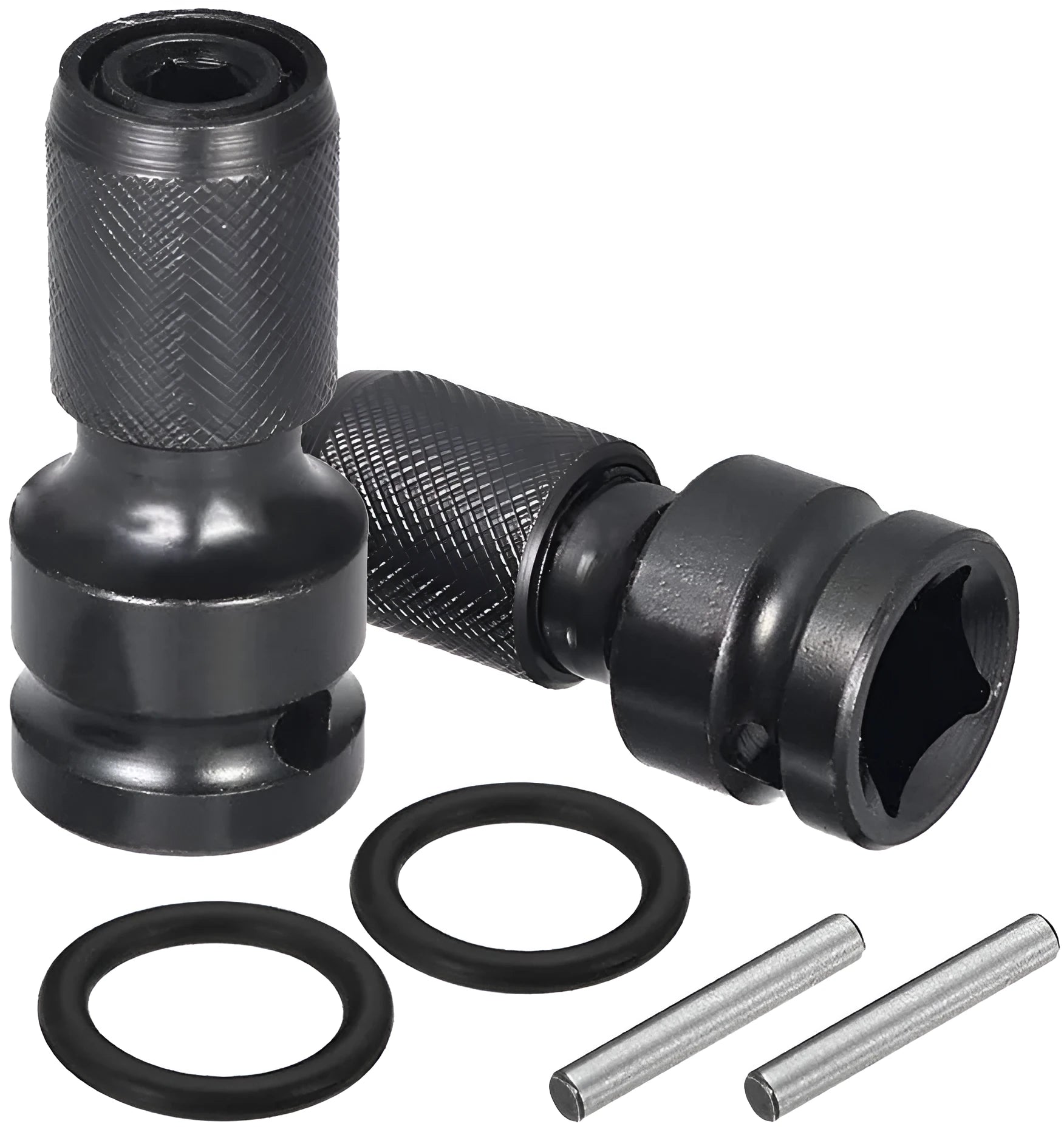 Scaling bit holder with telescopic sleeve for 1/2" to 1/4" electric wrench conversion