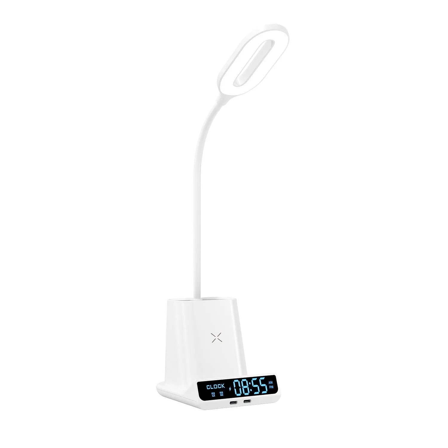 Wireless charging lamp with integrated pen holder and storage box in modern simplicity design