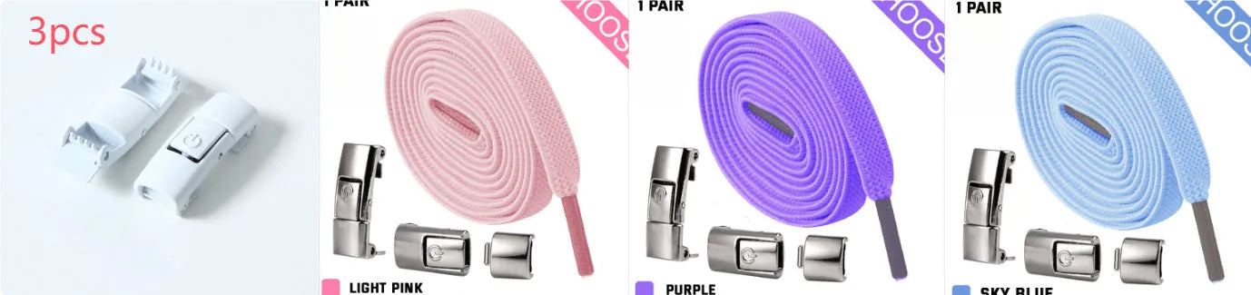 8mm wide press lock elastic shoelaces with flat profile and soft cotton construction