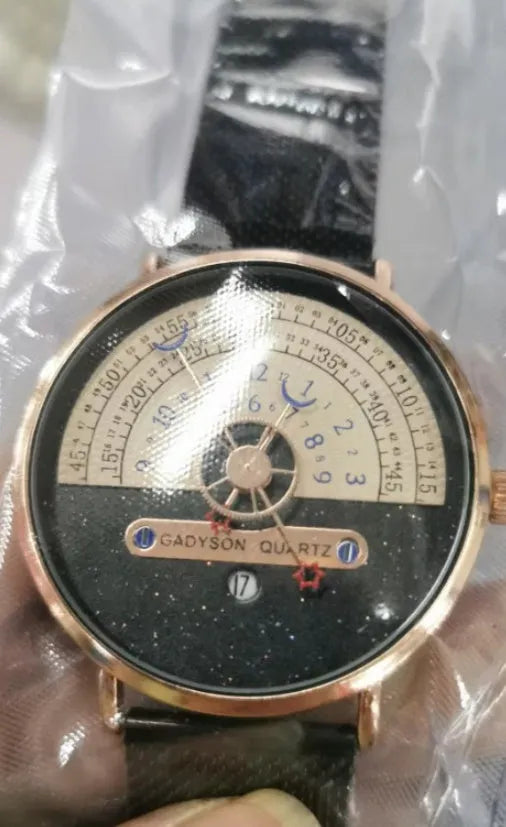 Men's gold and silver sports watch with 40mm round dial and stainless steel strap