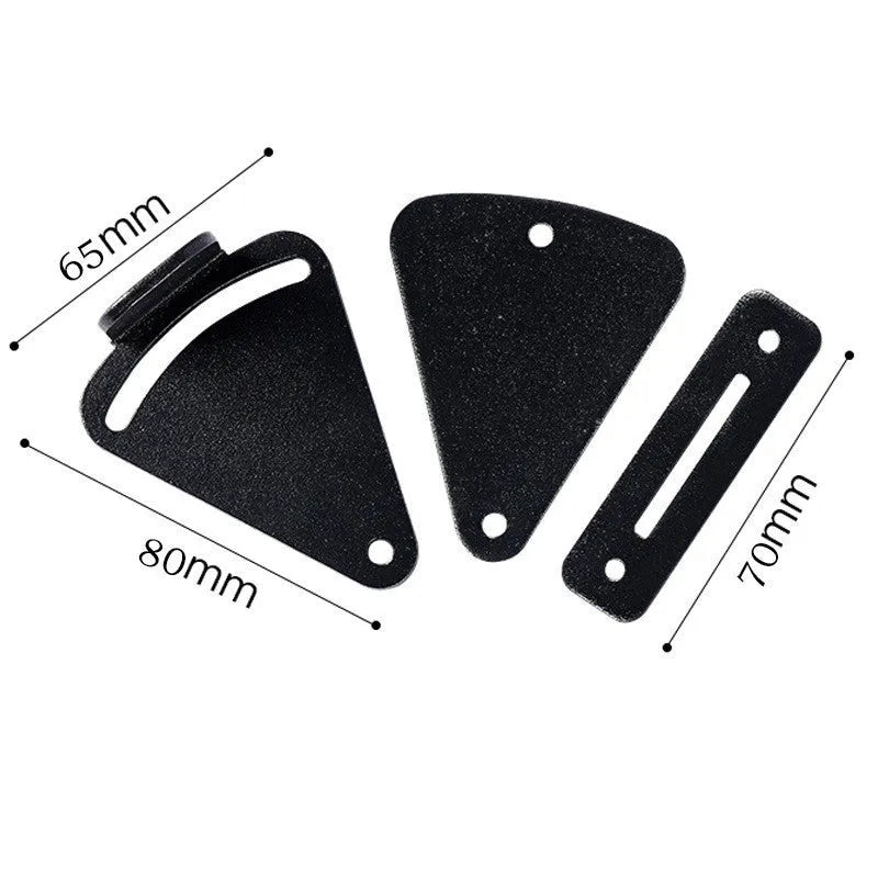 Black stainless steel sliding barn door lock shown in S and M sizes for different door gaps