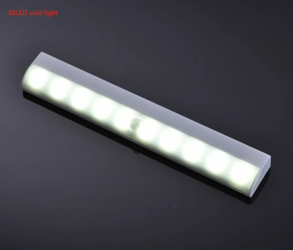 Aluminium USB rechargeable LED light with magnetic back for wardrobes in white or warm white.