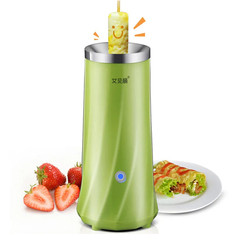 Mini breakfast machine in beige or green with compact automatic design for small kitchens