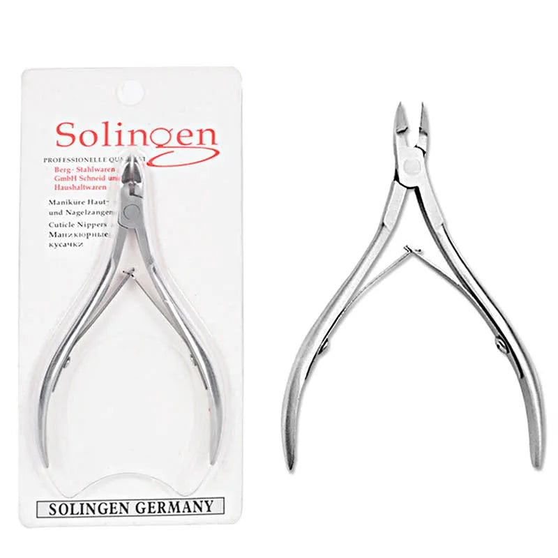 Silver stainless steel cuticle nippers for trimming nails and cuticles