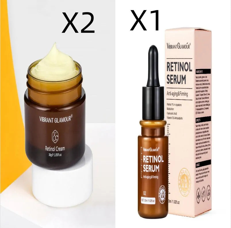 Retinol facial serum bottle 30g/ml for fine lines and dry skin treatment