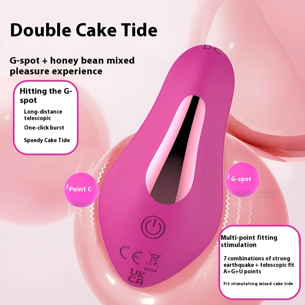 Rose red silicone wearable female vibrator with butterfly shape for app-controlled stimulation