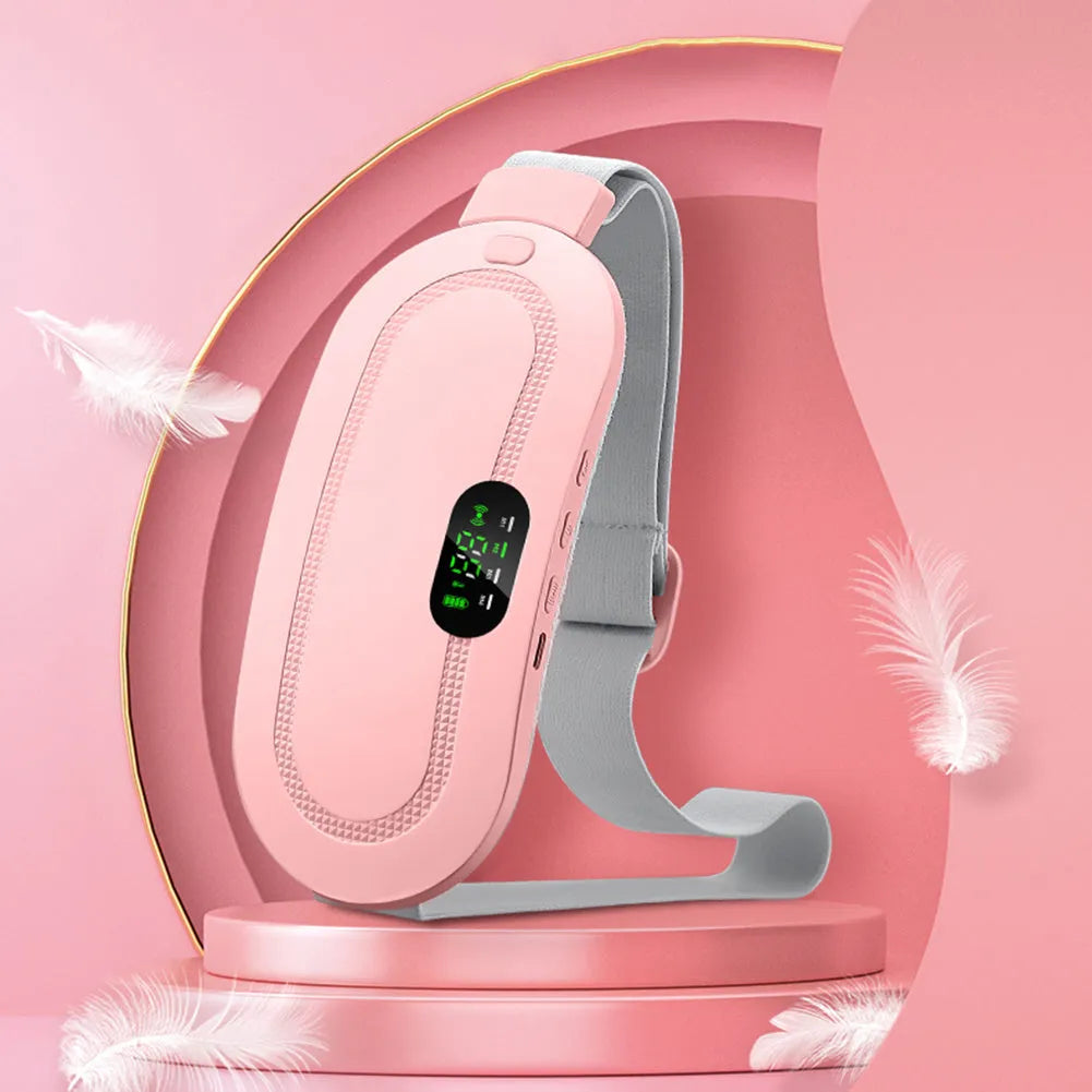 Menstrual heating pad smart warm belt with control screen in pink colour option