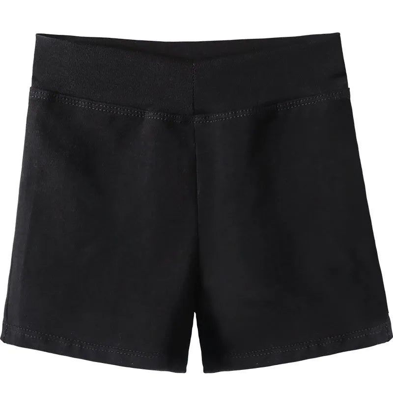 Black cotton dance shorts for women's ballet practice and fitness exercise