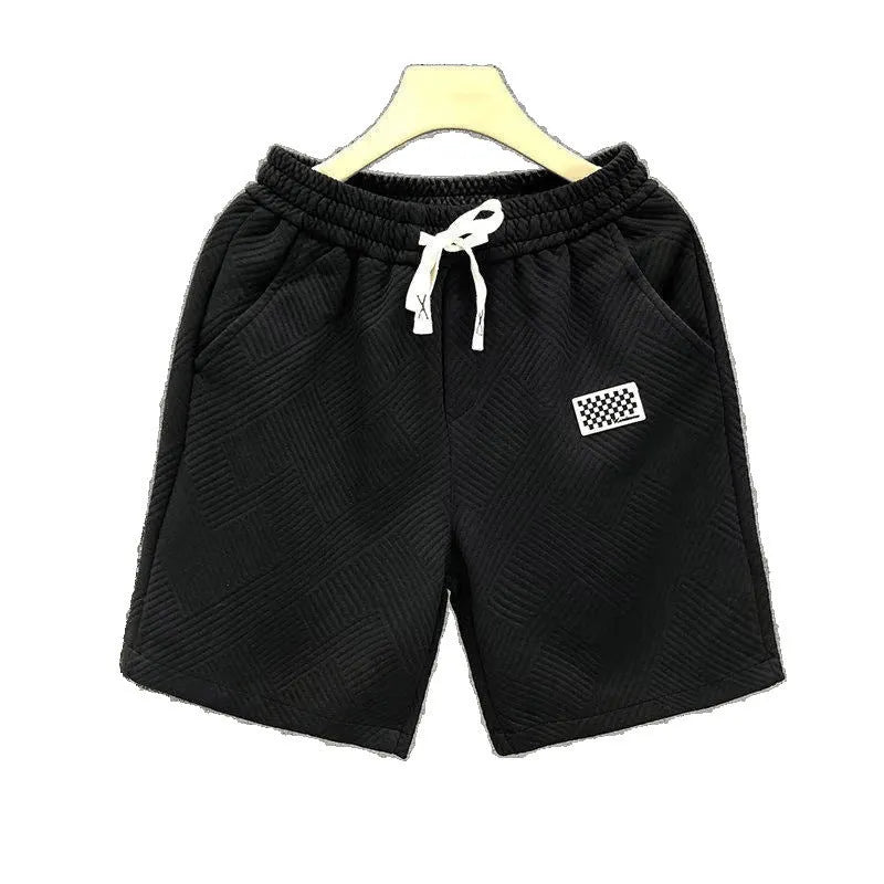Men's micro-elastic polyester sports shorts in solid colours with American style cut