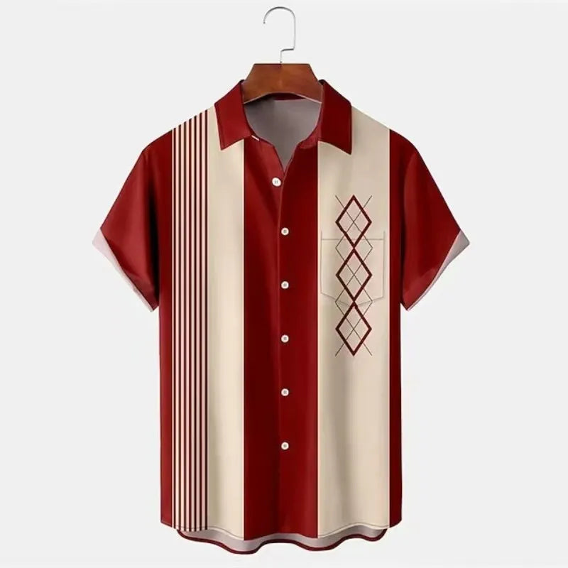 Men's slim fit short sleeve shirt with 3D printed floral pattern in multiple colour options