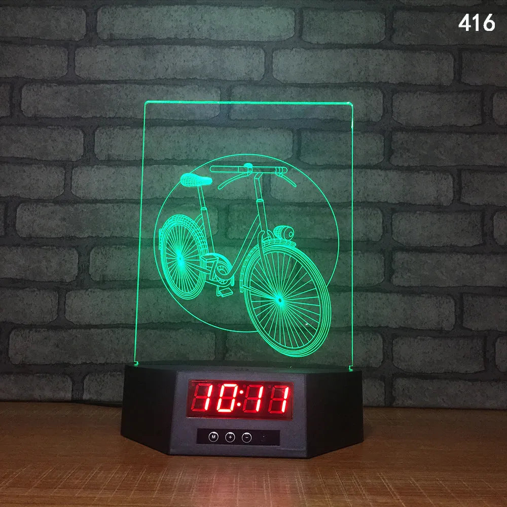 3D glowing dolphin shaped LED table lamp with remote control on a bedside table.