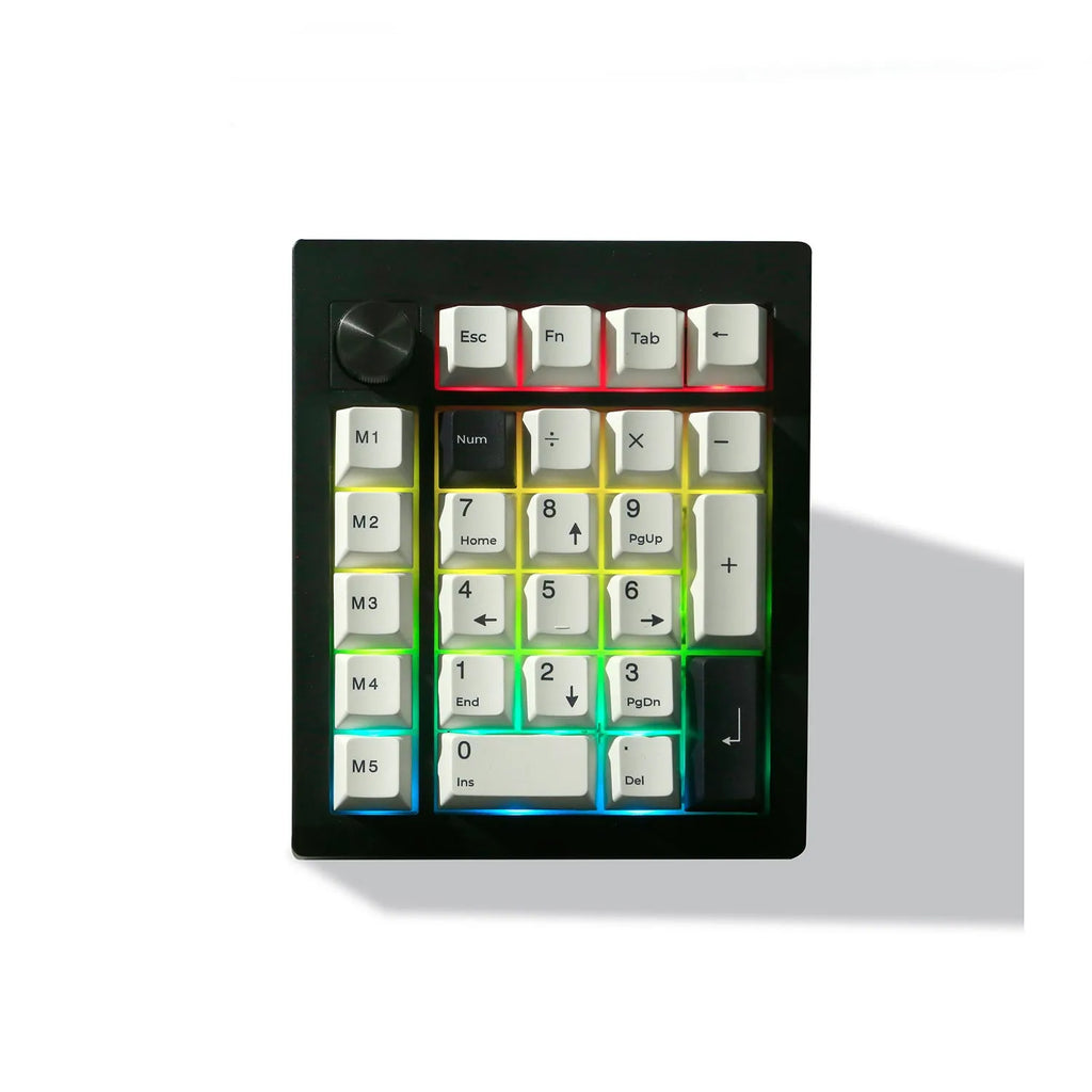 Wireless mechanical numeric keyboard with Bluetooth connectivity in black finish showing numeric keypad layout