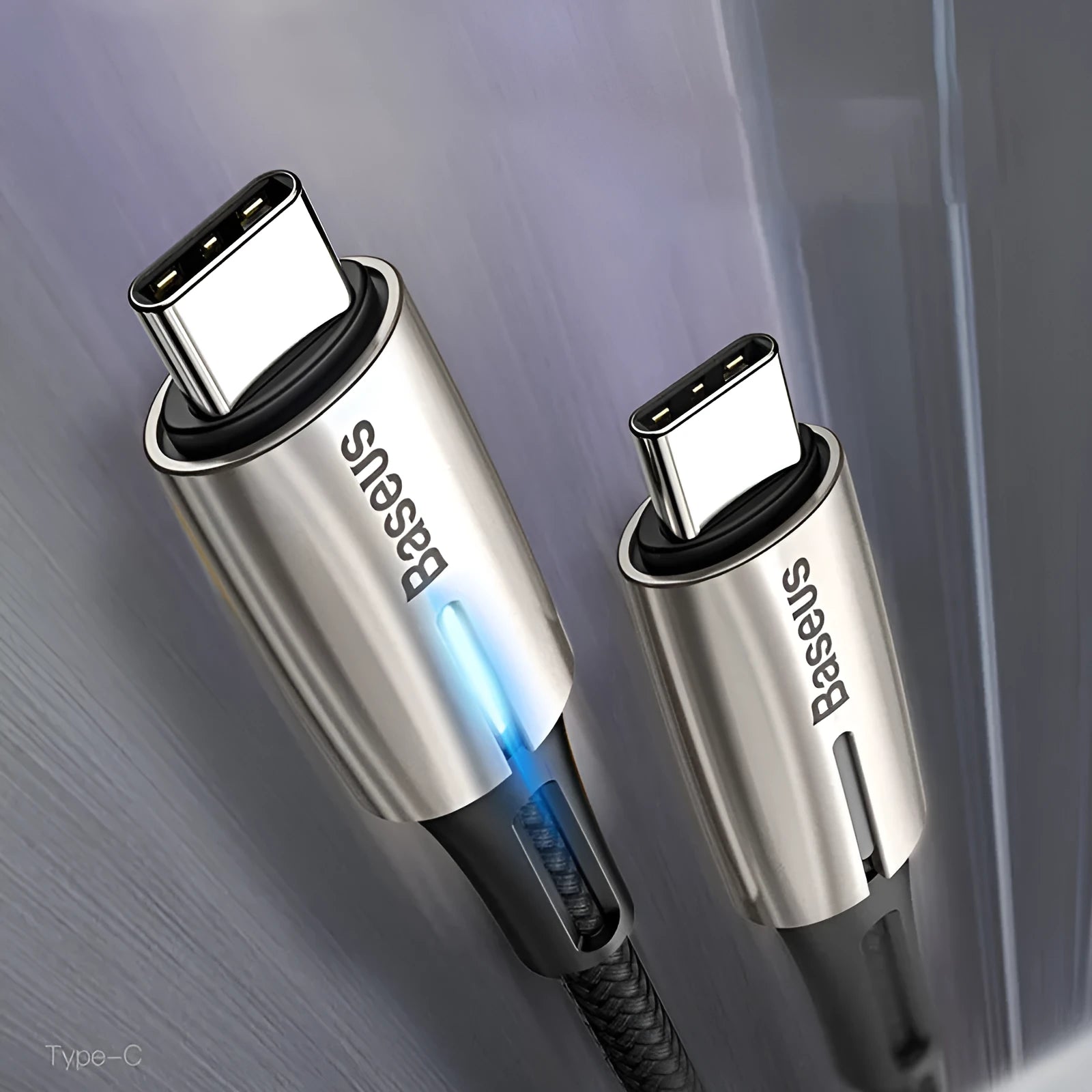Purple and red USB Type-C to Type-C data cables with 1m length for PD60W fast charging.