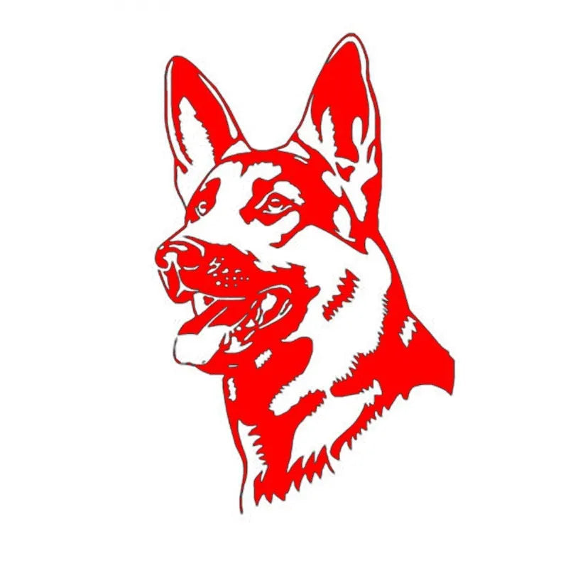 Reflective Alsace Shepherd dog bumper sticker in multiple colour options