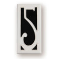Handmade retro-style ceramic door number plaque with enamel finish, shown with the number 5.