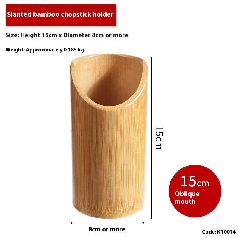Portable bamboo chopstick holder tube in various sizes and creative designs.
