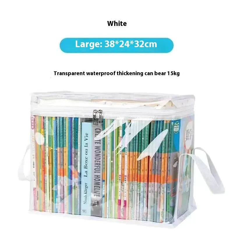 White PVC foldable buggy bag with transparent panels showing 24-litre storage capacity