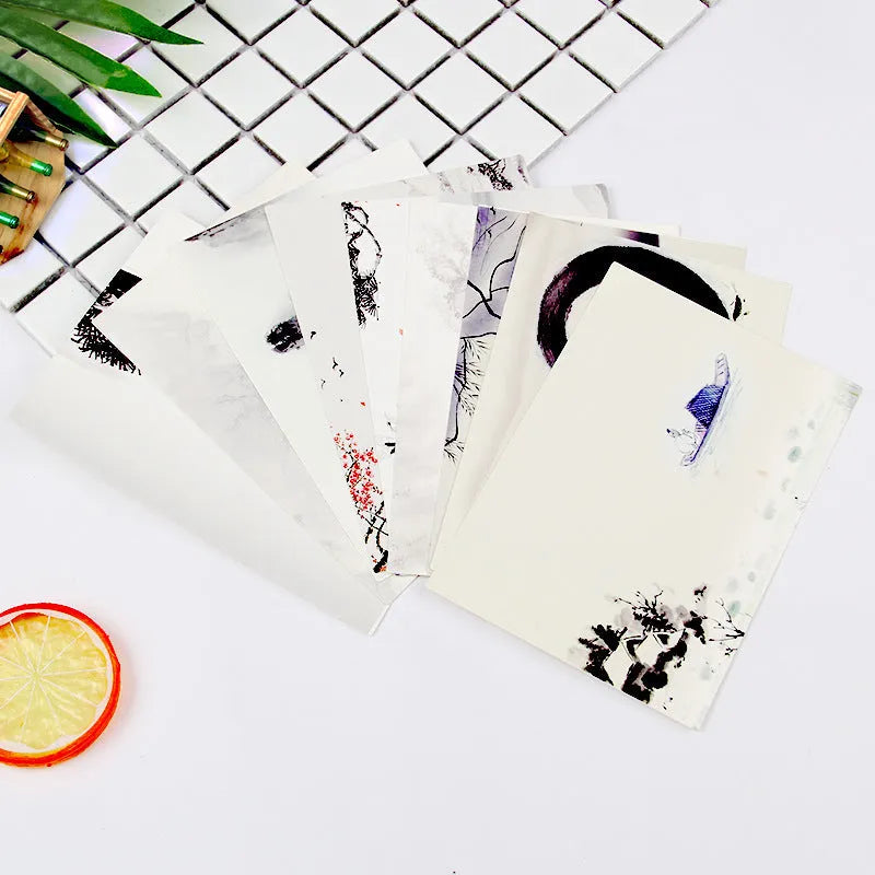 Set of nine minimalist cartoon-style postcards depicting retro Paris Eiffel Tower and historic sites