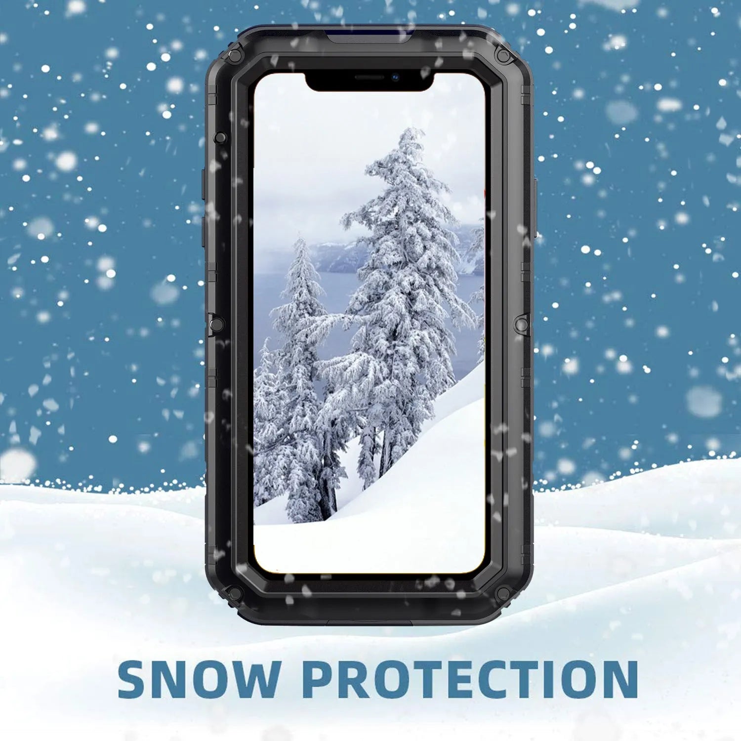Waterproof metal diving phone case for iPhone 14 Pro Max in black