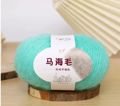 Mohair wool ball for DIY scarf knitting and crochet in Inverness thread style with multiple colour options