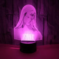 3D LED night light with colourful dual ring pattern on acrylic panel and ABS base.