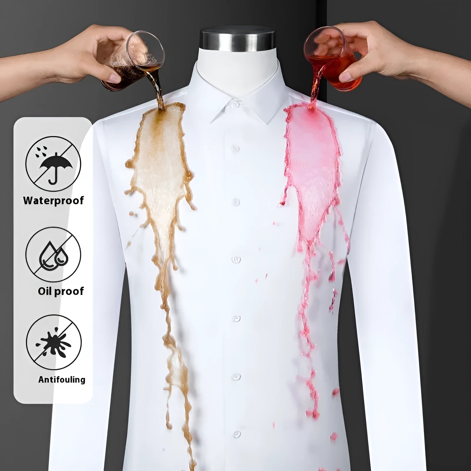 Men's slim fit bamboo fibre business shirt with square collar in a solid colour, shown in short sleeve style.