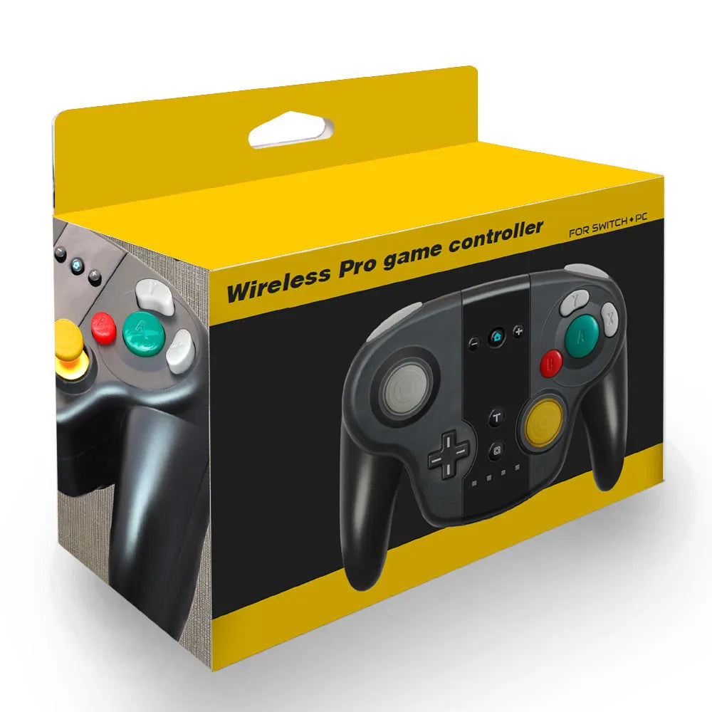 Black wireless gamepad controller with NFC function for Nintendo Switch and PC gaming