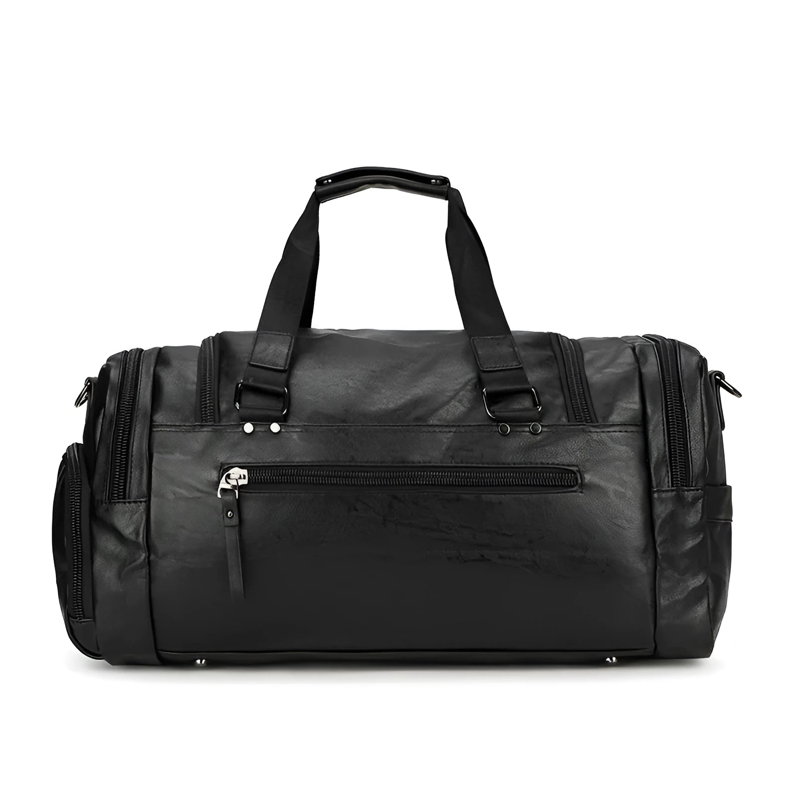 Large black travel shoe bag for organising footwear, measuring 52cm by 19cm by 27cm