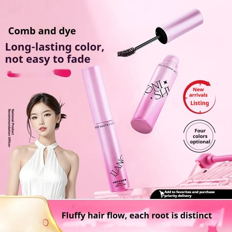 Pot of long-lasting velvet finish eyebrow cream in shades of grey, brown and black.