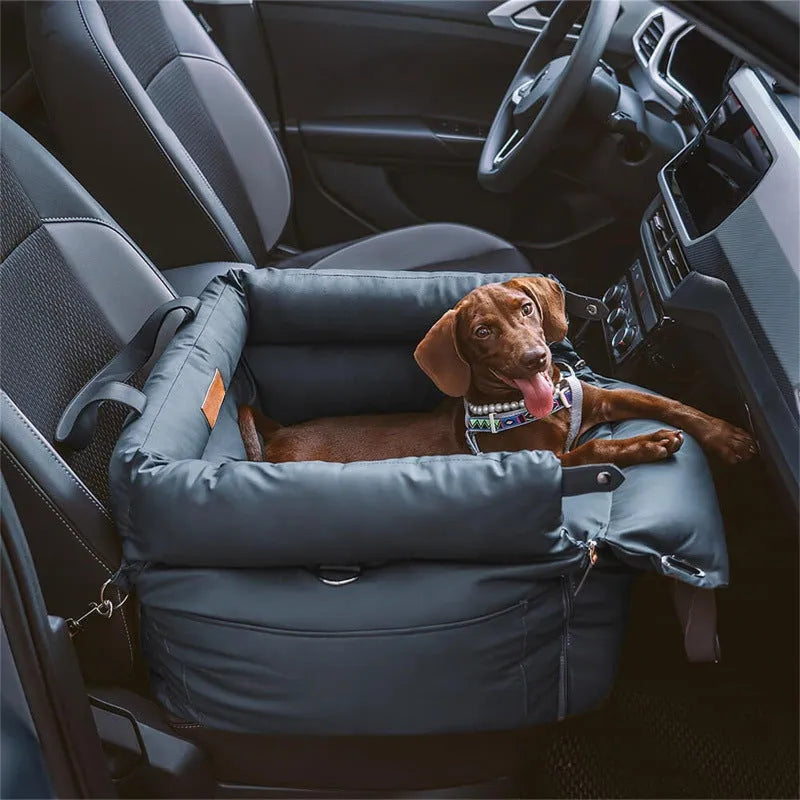 Green waterproof PU leather pet car nest bed with removable washable cover, 55x50x45cm size