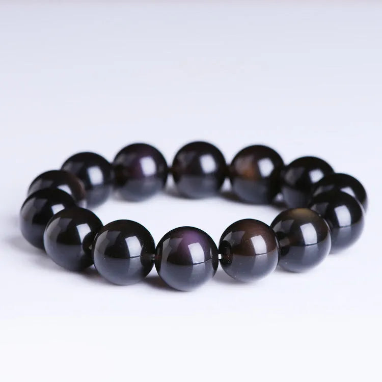 Polished crystal Pi Xiu bracelet with geometric beads in ice stone colour options