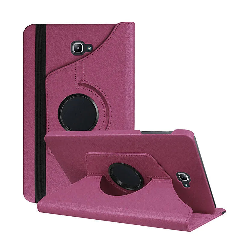 iPad 1 rotating leather protective case in clamshell design with litchi grain texture